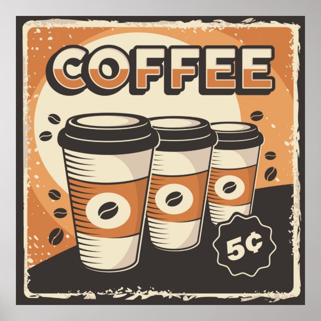 vintage kaffeverksamhet poster (Framsidan)