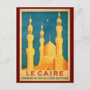 Vintage Kairo, Egypten Resereklam Vykort