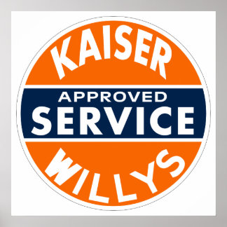 Vintage Kaiser Willys servicetableau Poster