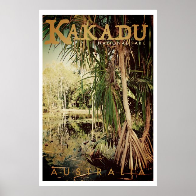 Vintage Kakadu nationalpark Travel Poster (Framsidan)