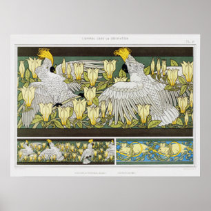 Vintage kakaduor, Magnolia & Vita möss Poster