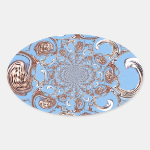 Vintage Kaleidoscope Art-utskrift Ovalt Klistermärke