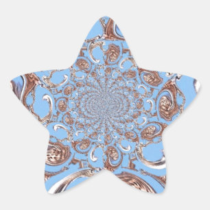 Vintage Kaleidoscope Art-utskrift Stjärnformat Klistermärke