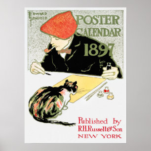 Vintage Kalender Annons Poster