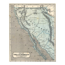 Vintage Kalifornien 1845 kartaffisch
