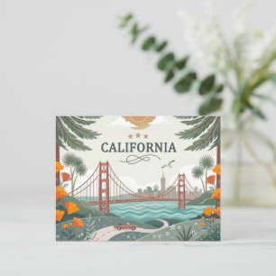 Vintage Kalifornien Golden Gate Bridge Helg Vykort