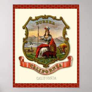Vintage Kalifornien Jackar Arm Poster