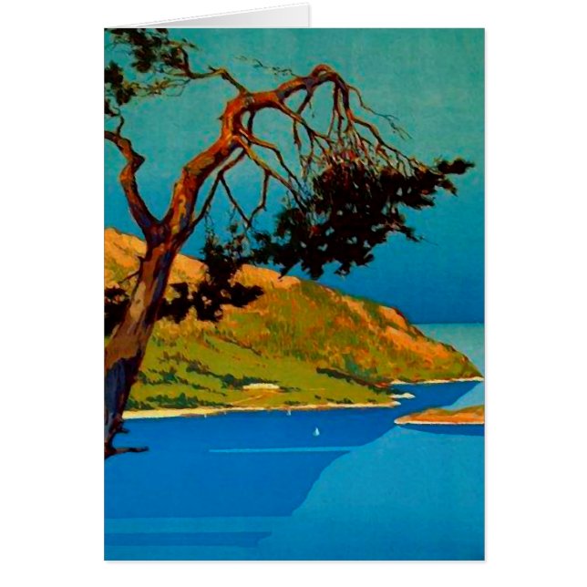 Vintage Kalifornien Kusten Travel Hälsningskort (Framsidan)