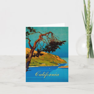 Vintage Kalifornien Kusten Travel Kort