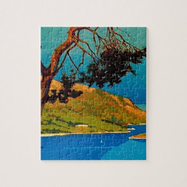 Vintage Kalifornien Kusten Travel Pussel (Vertikal)