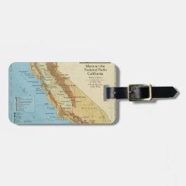 Vintage Kalifornien Nationalparker Kartkonst Bagagebricka