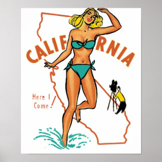 Vintage Kalifornien Poster