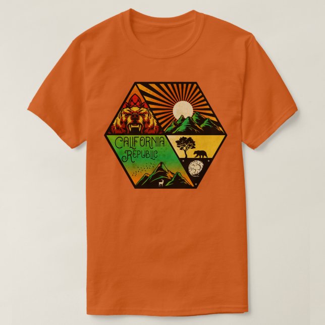 Vintage Kalifornien T Shirt (Design framsida)