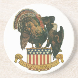 Vintage kalkon för Thanksgiving, örn, amerikansk f Underlägg
