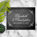 Vintage-kalkylbrädets Personlig Bröllop datum Pussel<br><div class="desc">Trendig,  vintage-chalkboard-design på detta pussel i roligten.</div>