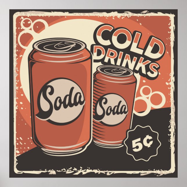 vintage kall dryckesverksamhet poster (Framsidan)