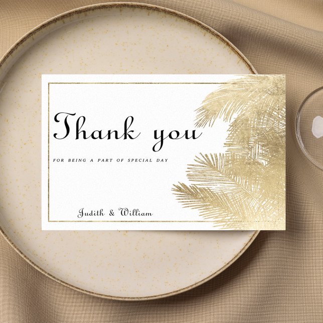Vintage kalligrafi vit guld blommig Tack Inbjudningar (Vintage calligraphy white gold floral Thank You)