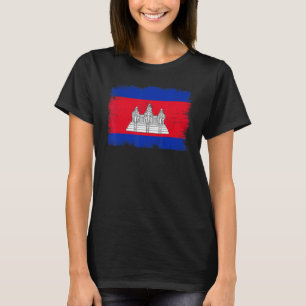 Vintage Kambodja Flagga Kambodjanska Självständigh T Shirt