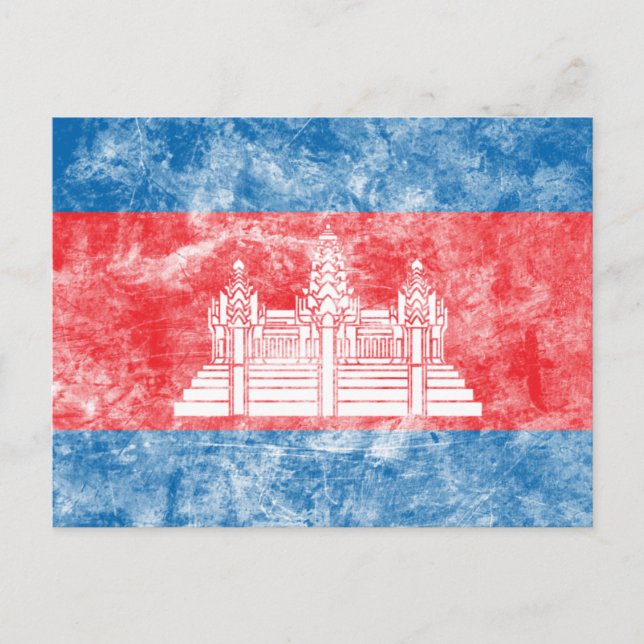 Vintage Kambodja Vykort (Framsida)