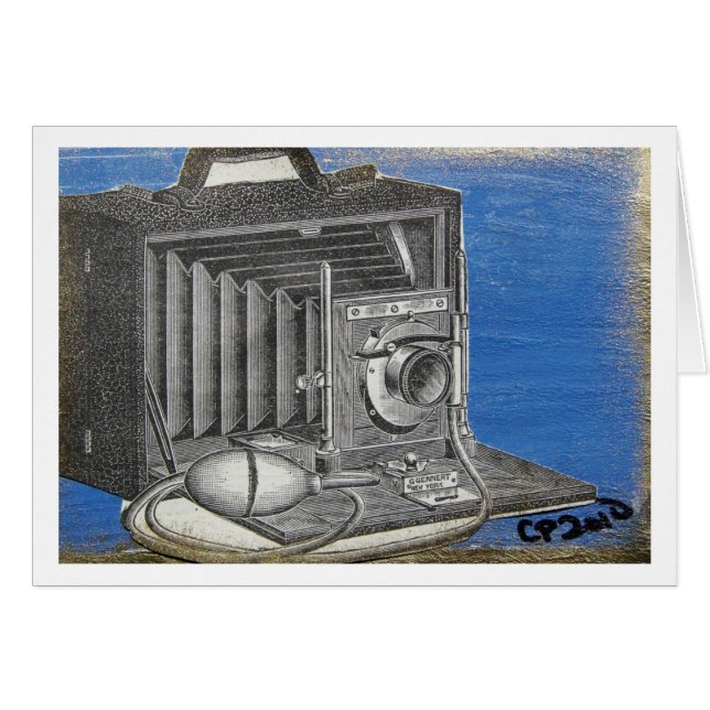Vintage Kamera ATC Hälsningskort (Framsidan Horizontal)