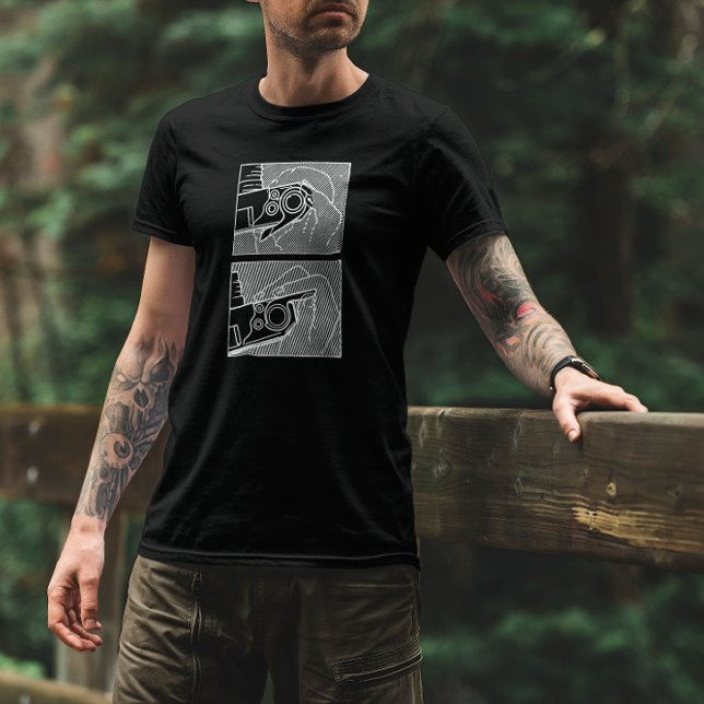 Vintage kamera filmframhävarm teckning t shirt (Skapare uppladdad)
