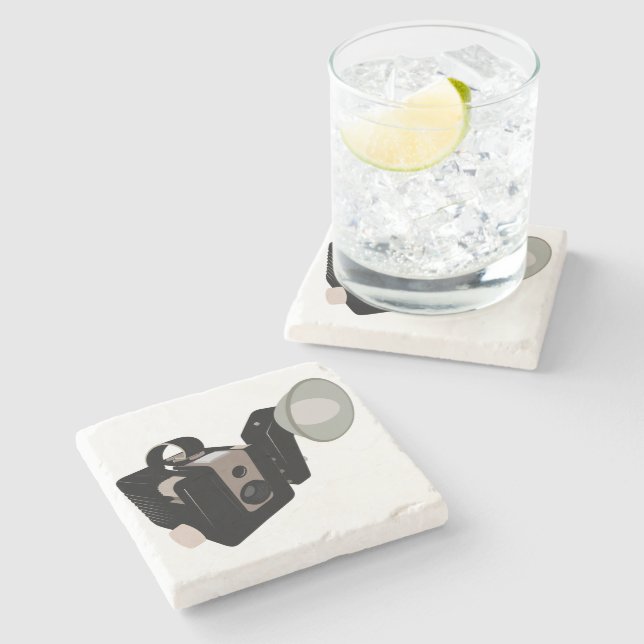 Vintage Kamera Stenunderlägg (Sidan)