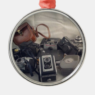 Vintage Kamera - stillliv Julgransprydnad Metall