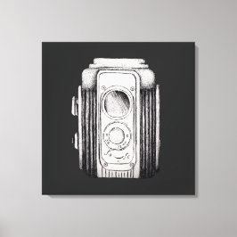 Vintage Kamera svart utan ordalydelse Canvastryck