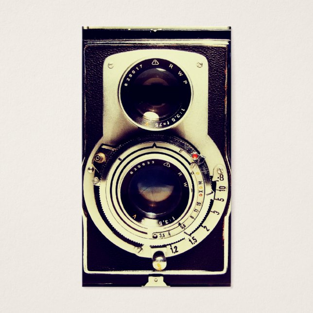 Vintage kamera visitkort (Framsidan)