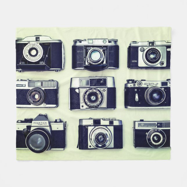 Vintage Kamerafilering Fleecefilt (Framsidan (Horisontell))