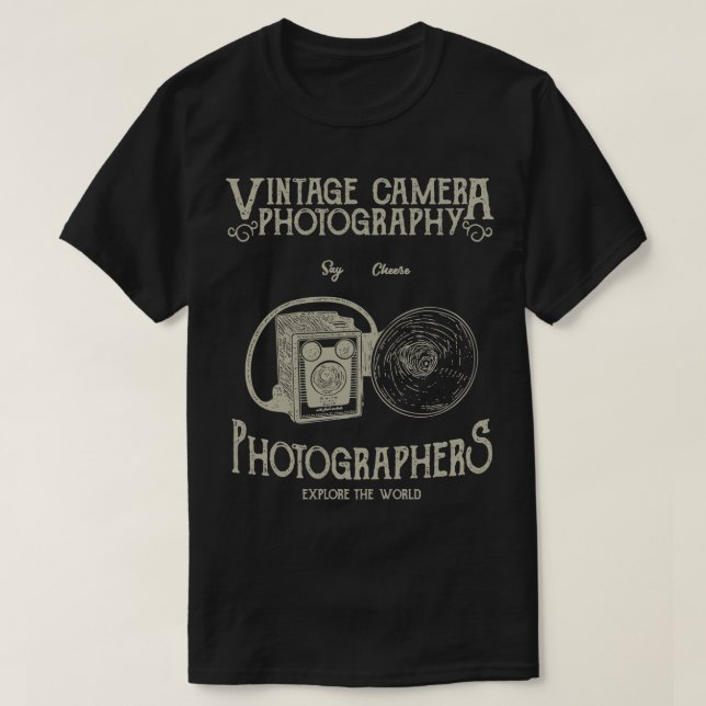 Vintage Kamerafotografi T Shirt (Design framsida)