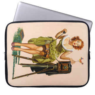 Vintage-kamerapinupflicka Laptop Sleeve