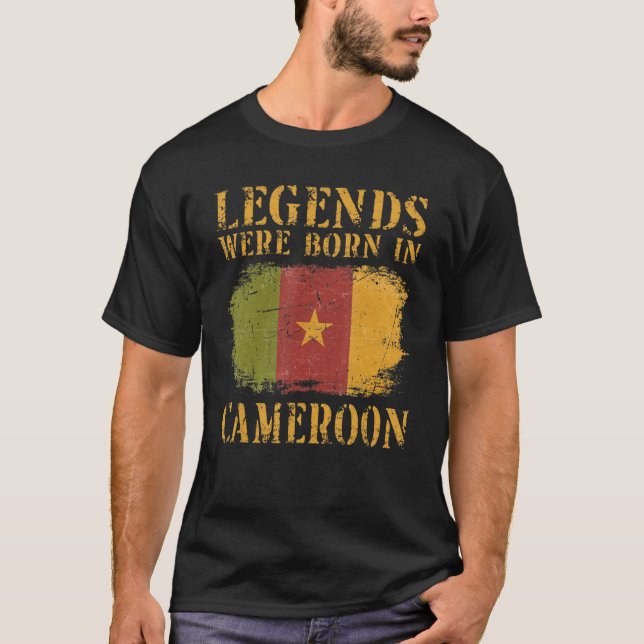 Vintage Kamerun-Flagga Kamerun T Shirt (Framsida)