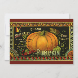 Vintage kan märka konst, fjäril Pumpkin Vegetable