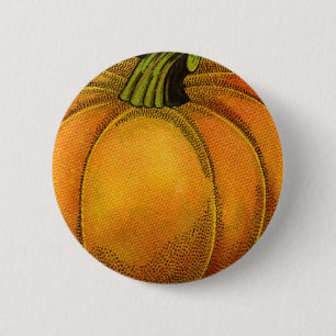 Vintage kan märka konst, fjäril Pumpkin Vegetable Knapp