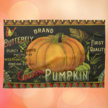 Vintage kan märka konst, fjäril Pumpkin Vegetable