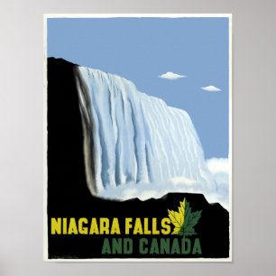 Vintage Kanada och Niagara Falls Travel Poster
