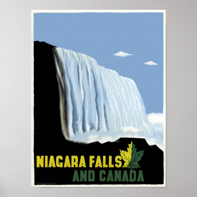 Vintage Kanada och Niagara Falls Travel Poster (Framsidan)