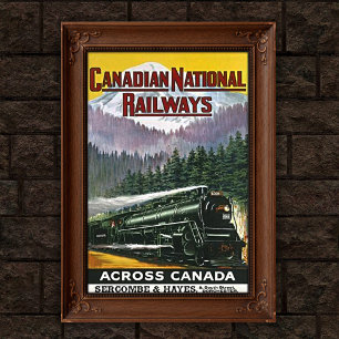 Vintage kanadensiska Rockies ångtåg reklam Poster
