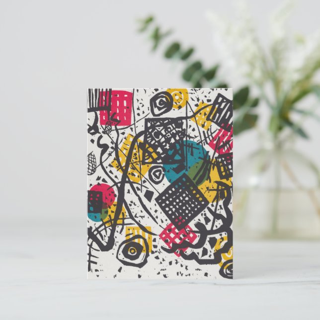 Vintage Kandinsky Kleine Welten V Bauhaus Abstrakt Vykort (Stående Fram)