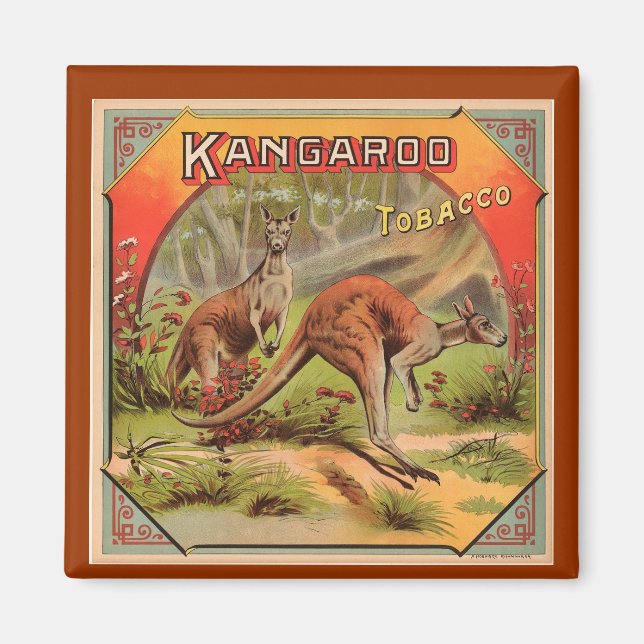 Vintage Kangaroo Advertisement Magnet (Framsidan)