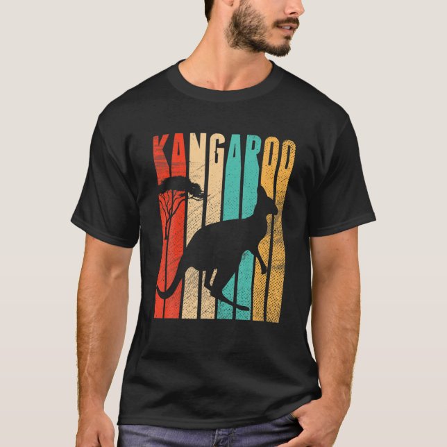 Vintage Kangaroo Australian Aussie Kangaroo T Shirt (Framsida)