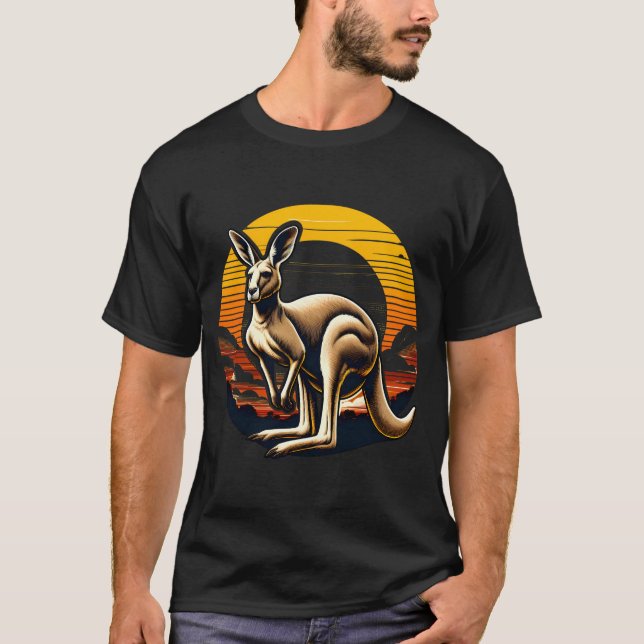 Vintage Kangaroo Sol T Shirt (Framsida)