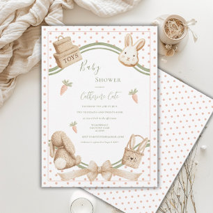 Vintage Kanin Baby Shower Inbjudningar