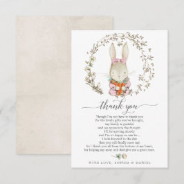 Vintage kanin baby shower tackkort inbjudningar