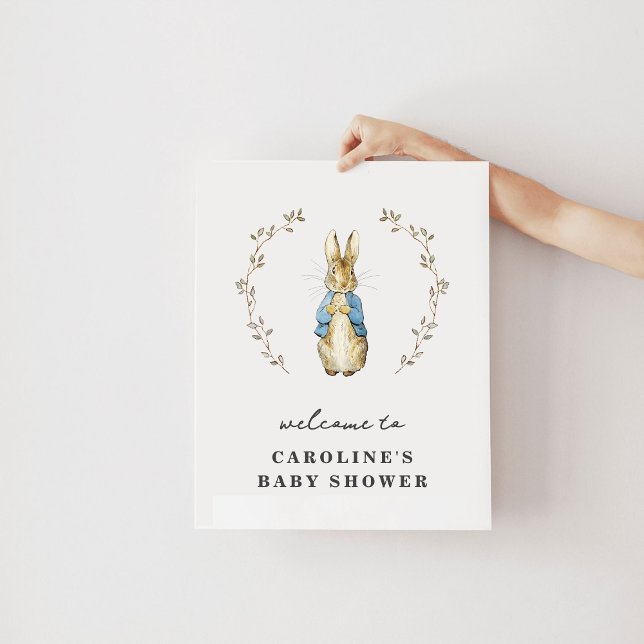 Vintage Kanin Baby Shower Välkomstaffisch Poster (Skapare uppladdad)