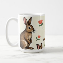 Vintage kanin mönster kaffemugg