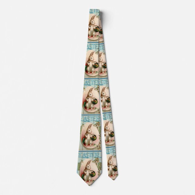 Vintage Kanin Och Påskägg  Slips (Framsida)
