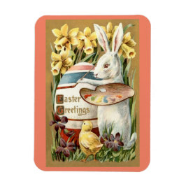 Vintage Kanin Painting Egg Magnet