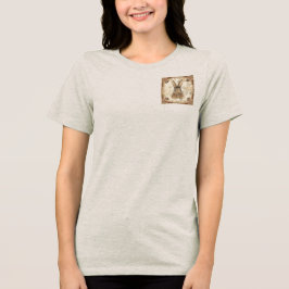 Vintage Kanin, Söt Kanin med Blommönster  T Shirt